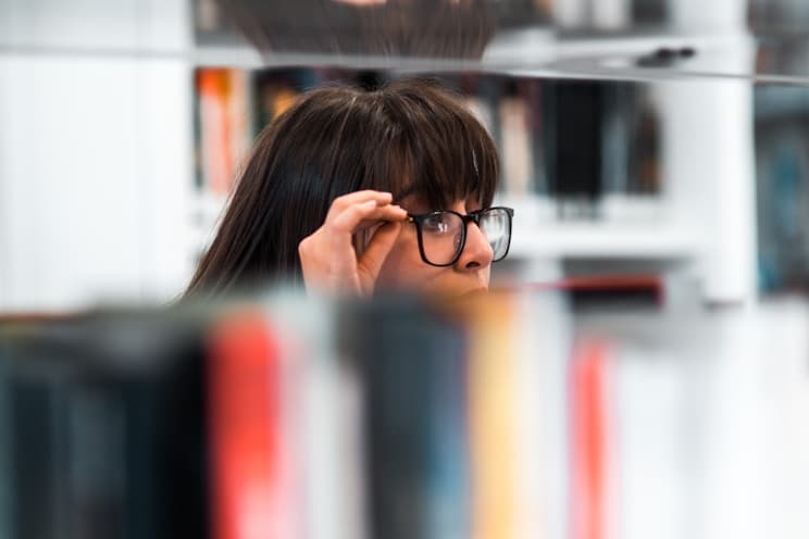 Student finding a plan on a tablet
